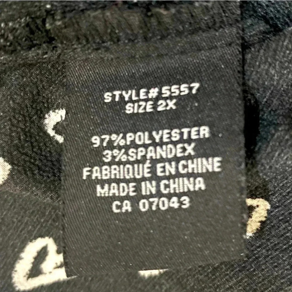 Mandee women black white heart print V neckline 1/2 cuffed  sleeves flowy top 2X - Picture 11 of 12